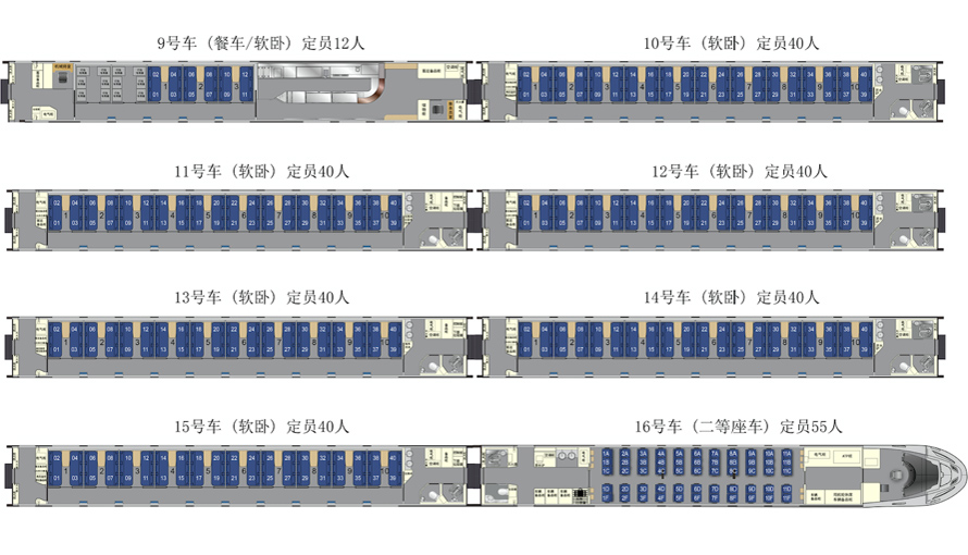 CRH1E-(1229-1233)列车平面布置图2